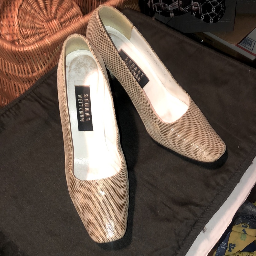 STUART WEITZMAN - Vintage Metallic Mesh Heels